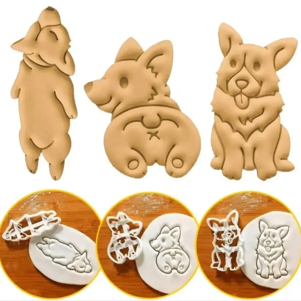 Corgi Cookie Cutters - cute sitting, sleeping, and butt shapes